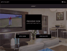 Tablet Screenshot of presidioviewapartments.com